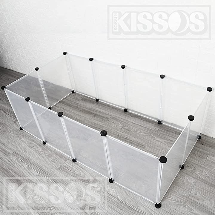 ペット ケージ サークル フェンス 半透明 パネル 自由 簡単 組み立て 犬 猫 ウサギ 組立 軽量