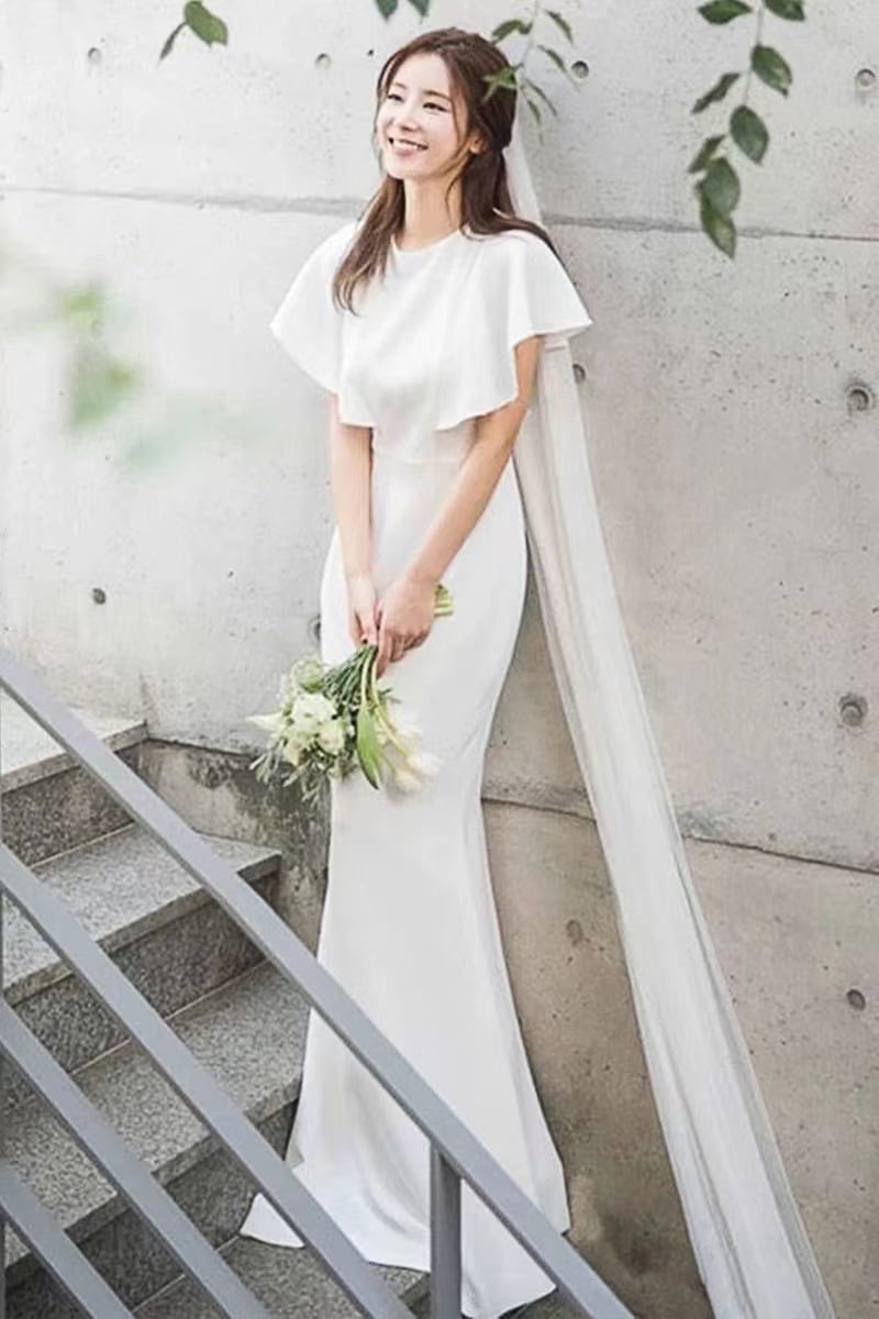 ウェディングドレス白 パーティードレス マーメイドライン 演奏会 花嫁ロングドレス 簡約 結婚式 二次会 お呼ばれ 挙式 姫系hs5259