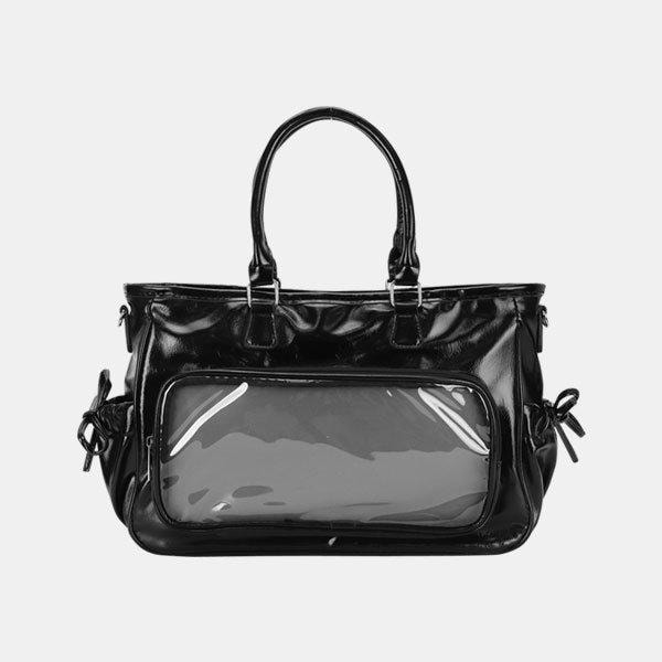 ショルダーバッグ 透明フロントポケット バッグ飾り トートバッグ SJNA047