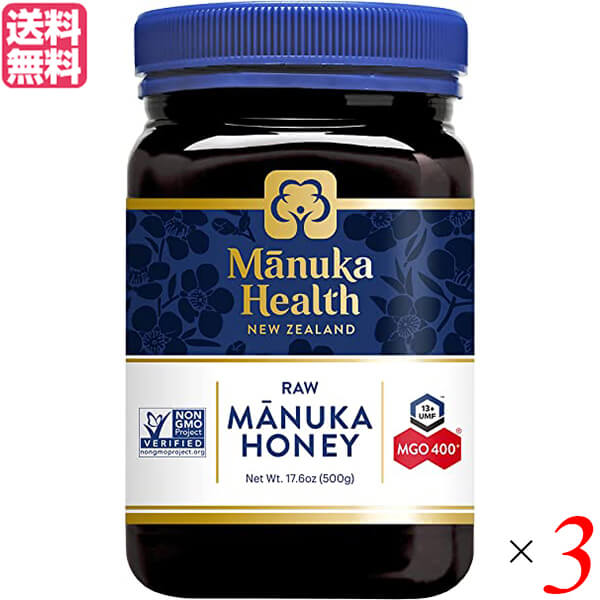 マヌカハニー UMF MGO マヌカヘルス マニカハニー MGO400+/UMF13+ 500g 3