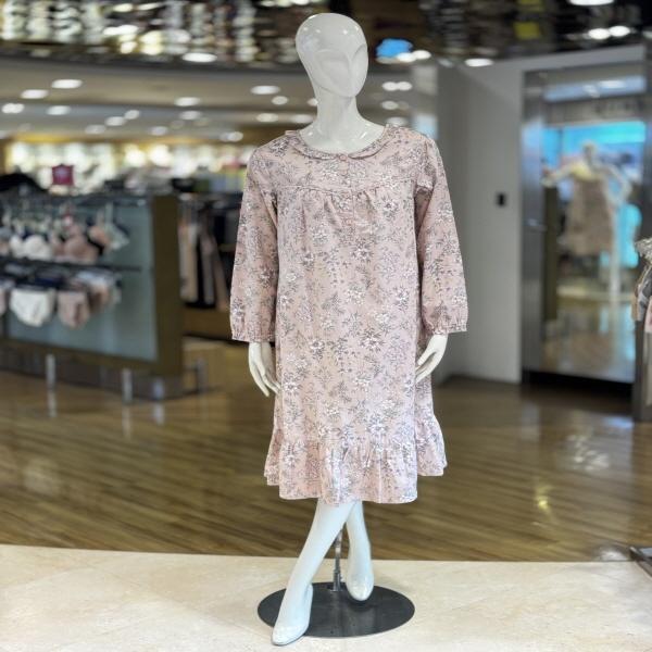 GW8883A_綿100フラワー長袖レディースワンピースパジャマ