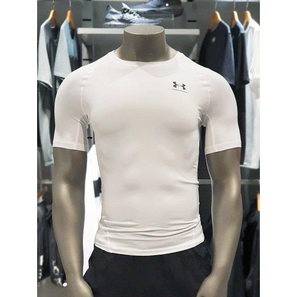 男性コンプレッション半袖Tシャツ HeatGearアーマースポーツ運動ヘルス トレーニング 1361518 ホワイト