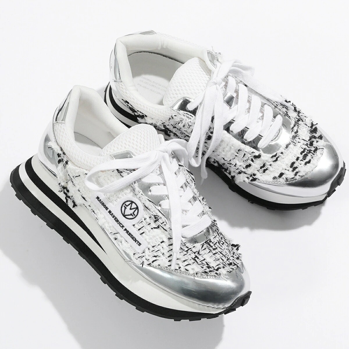 MAISON MAVERICK PRESENTS メゾン マーベリック スニーカー Tweed Ancestor Dad Sneaker MS2494 レディース ローカット ツイード シューズ 靴