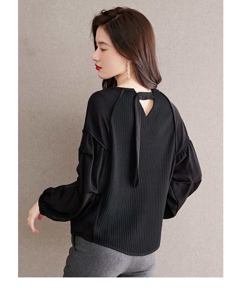 秋 女性 シンプルでファッショナブル ニット ボトムス シャツ デザイン トップ ネイビー ブラウン ブラック M L XL XXL トップス 袖あり かわいい 大人可愛い きれいめ シンプル