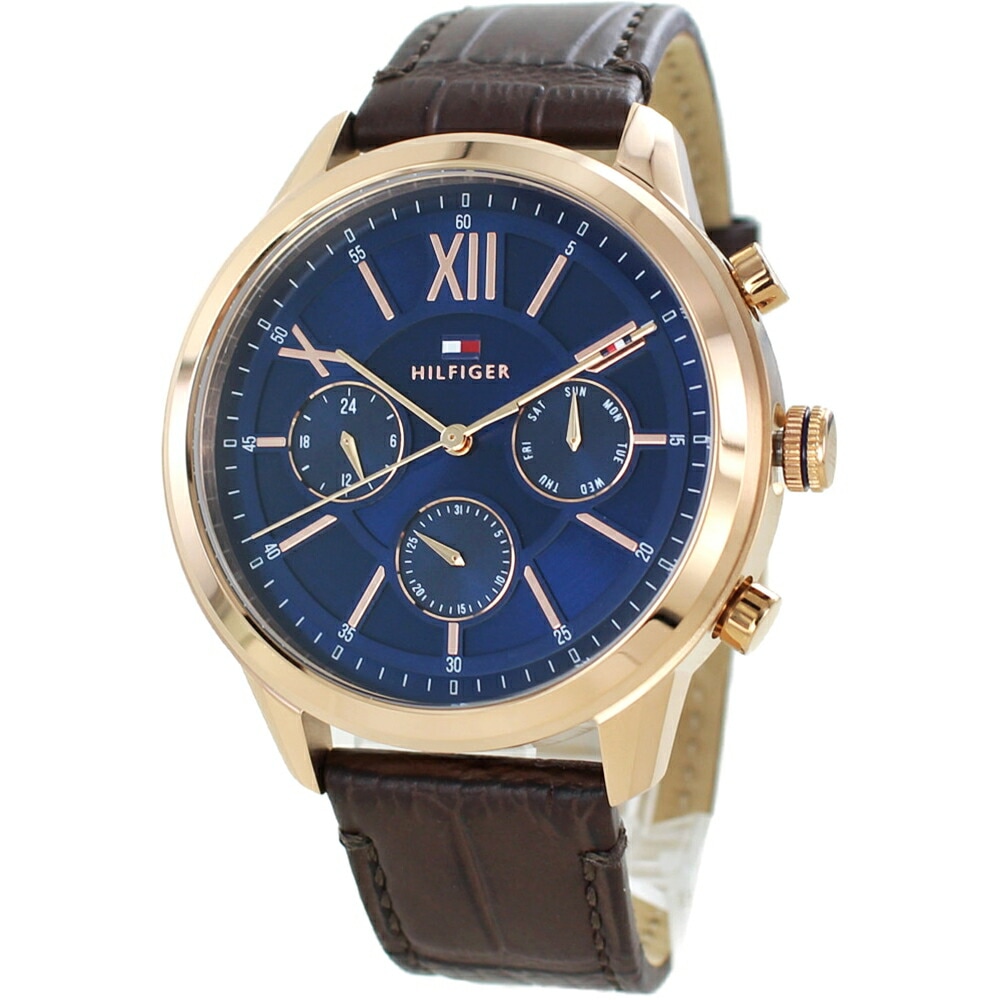 トミーヒルフィガー 腕時計 手表 メンズ メンズ腕時計 革ベルト 文字盤 青 ブルー 大人 男性 ブランド 時計 通勤 通学 男友達 彼氏 夫 父 上司 同僚 誕生日 お祝い ギフト 結婚祝い 結婚記