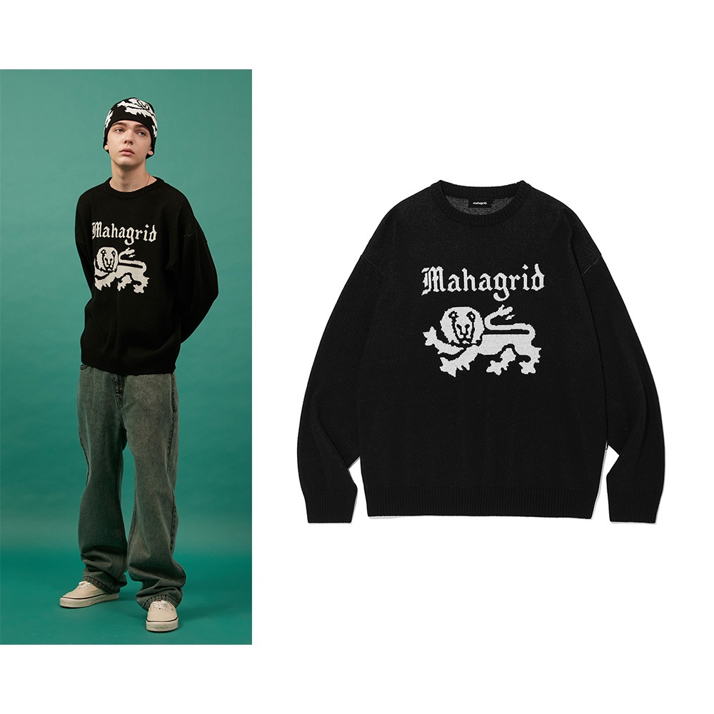 StrayKids着用/ライアンニットセーター_black/韓国の人気商品 大学生ファッション 男女兼用 カジュアル ニット