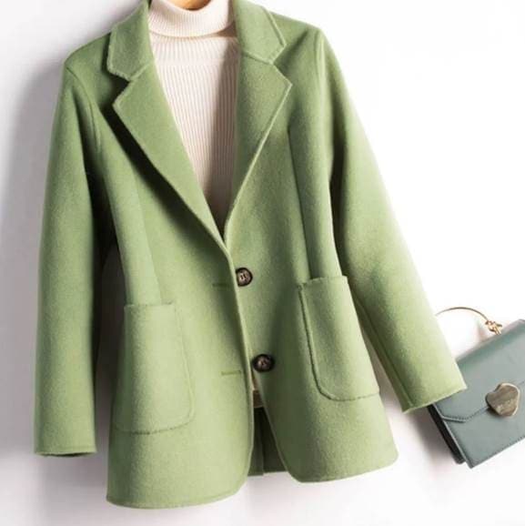 レディース コート 上着 ウール ミディアム 長袖 襟付き スリム スリット ポケット ボタン