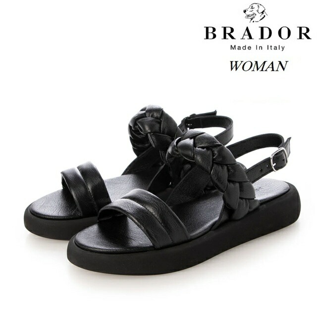 BRADOR ブラドール サンダル クロス レディース 本革 レザー 牛革 シンプル 夏 シューズ 靴 カジュアル 革サンダル レザーサンダル クロスサンダル