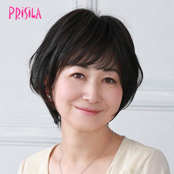 プリシラ ミセスオールウィッグラウンドカールショートボブA-114耐熱 (送料無料) PRISILA