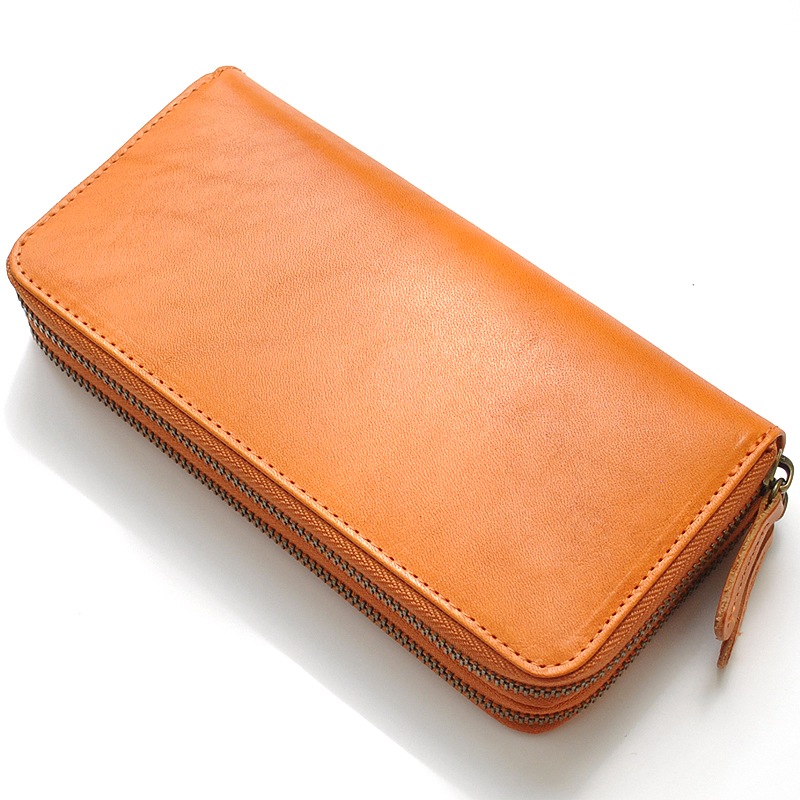 【新規OPEN】【期間限定セール】【激安】【新品未使用】高級栃木レザー　サラマンダーボンテッドレザー　Wファスナーモデル　男女兼用　ラウンドファスナーロングウォレット　BS-3100　キャメル