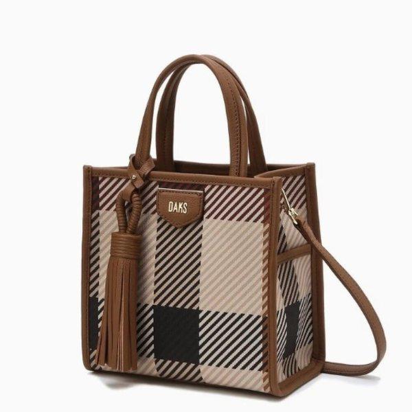 AK Bundang店 ブラウン ビッグハウスチェック トートバッグ S DCBA5E687W2