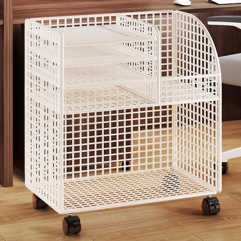 オフィスシェルフの学生はマルチレイヤーブックシェルフを使用して移動可能なデスクファイルストレージシンプルなマルチレイヤーデータストレージ