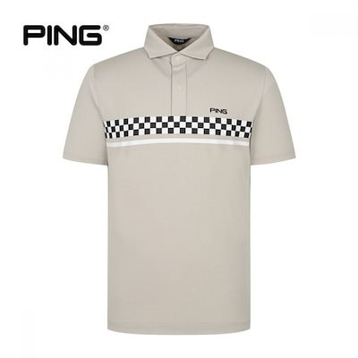 (Ping) メンズチェックポイ Tシャツ [マルチ]