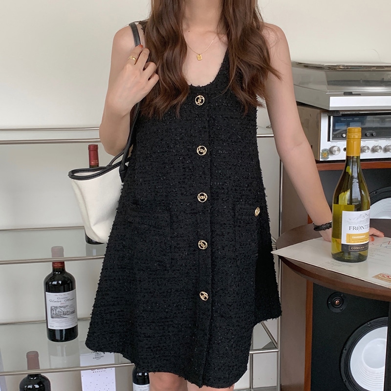 ワンピース タンクワンピース ミニワンピース Aラインワンピース ミニ丈 Uネック ノースリーブ