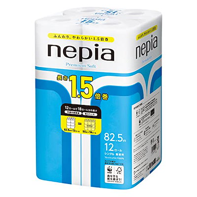 他サイト： ネピア プレミアムソフト トイレットロール 1.5倍巻82.5m(シングル) 無香料 12ロールの商品画像