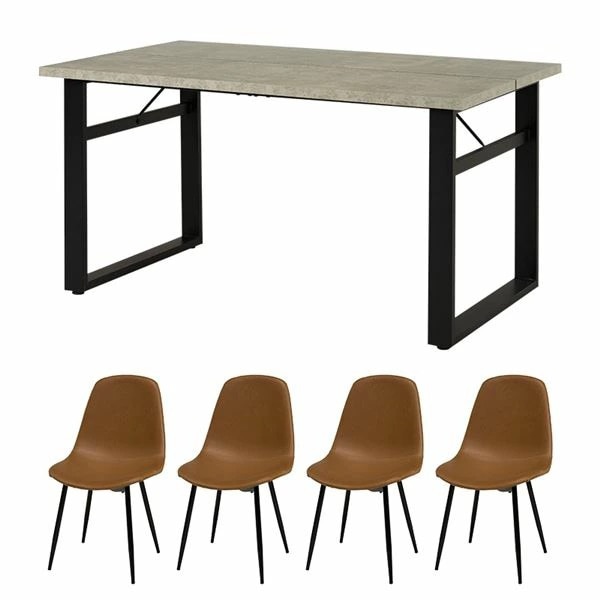 LT-4771GY-34CA-5S グレー/キャメル ダイニング5点セット メーカー直送