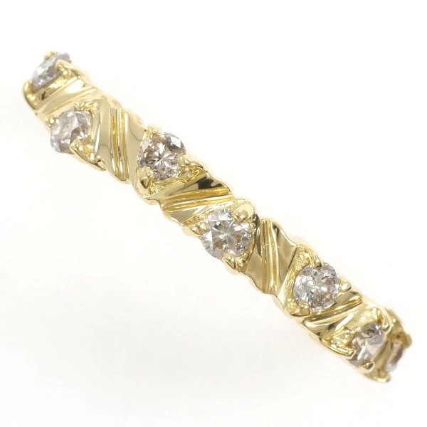 K18 18金 YG イエローゴールド リング 指輪 11号 ダイヤ 0.30 ジュエリー 中古