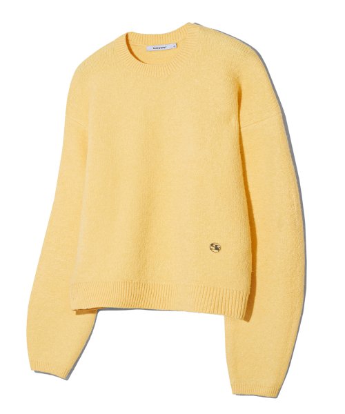 LOGO SOFT SEMI-CROP KNITWEAR (YELLOW)