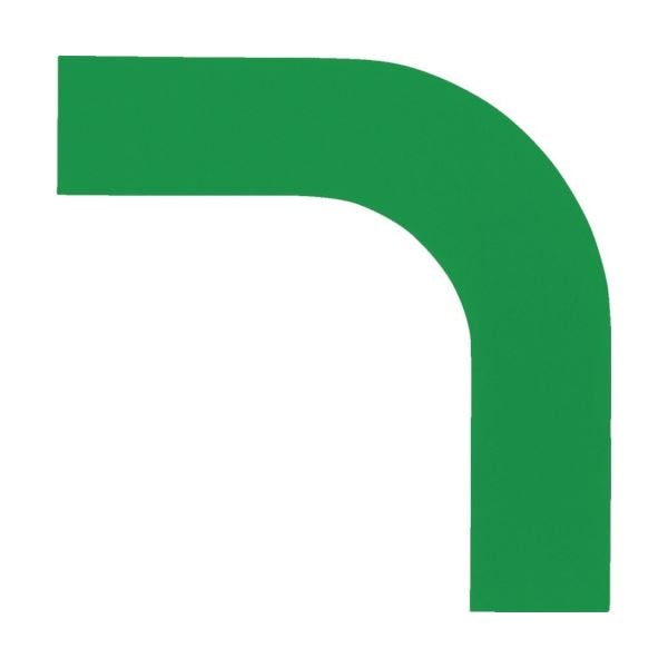 （まとめ）日本緑十字社 コーナー用ガードテープ（25mm幅用） 緑 屋内用 （10枚）[x5]