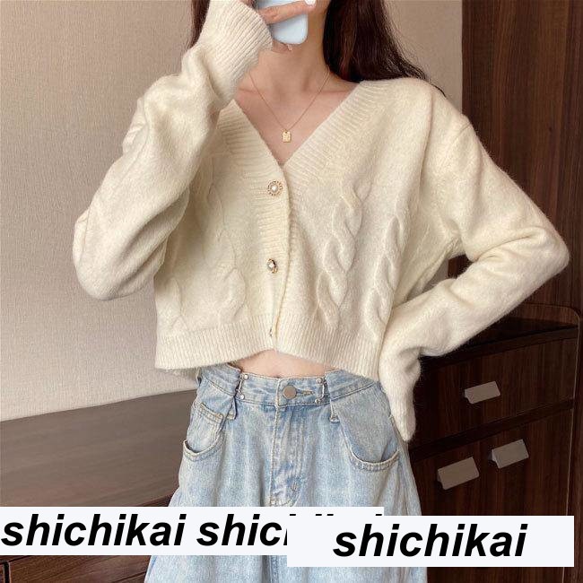 新生活 ショートカーディガン ニット レディース カーディガン Vネック 厚手 秋 ボタンカーディガン ニットカーディガン ショート 春 秋 春 冬 秋ファッション 冬物 春物 秋物 プレゼント ギフ