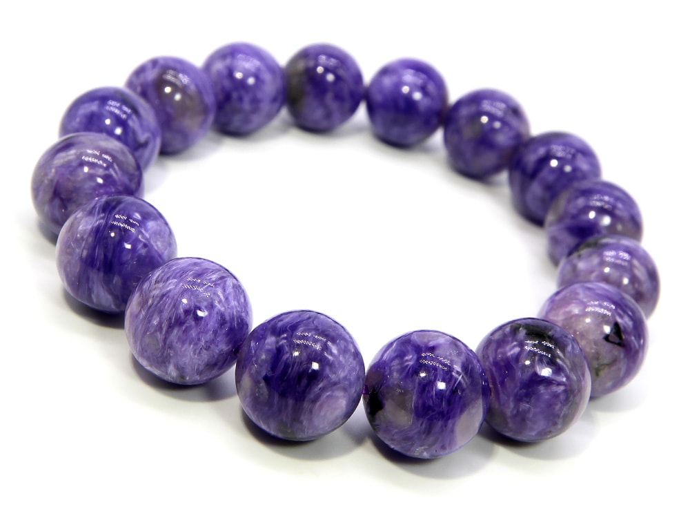 チャロアイト ブレスレット 12mm パワーストーン ブレスレット メンズ レディース 天然石 数珠 アクセサリー メンズブレスレット アジャスター付き 長さ調節可能 カット 男性用 チャロアイト ペ