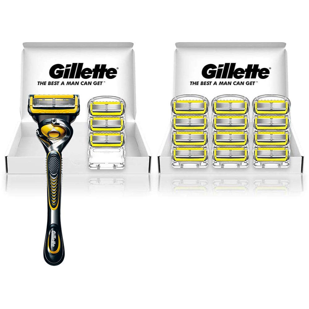 ジレット プロシールド マニュアル 髭剃り カミソリ 男性 本体+替刃16個付 【Amazon.co.jp限定】