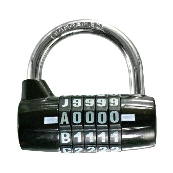 （まとめ）WAKI ワイド番号錠5段 IB-111 ブラック（x10セット）