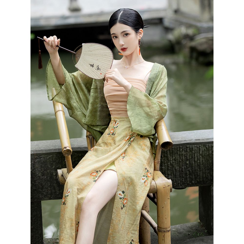 改良韓服日常カーディガンサスペンダースーツ民族風新風漢元素ハイエンドレトロ優しいドレス 母の日