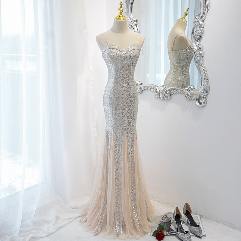 ドレス 衣装 ドレスワンピース イブニングドレス キャミソールドレス 袖なし タイト キラキラ スパンコール 胸元 ロング丈 バックシャン ステージドレス 発表会 かわいい 大人可愛い きれいめ 11,918円