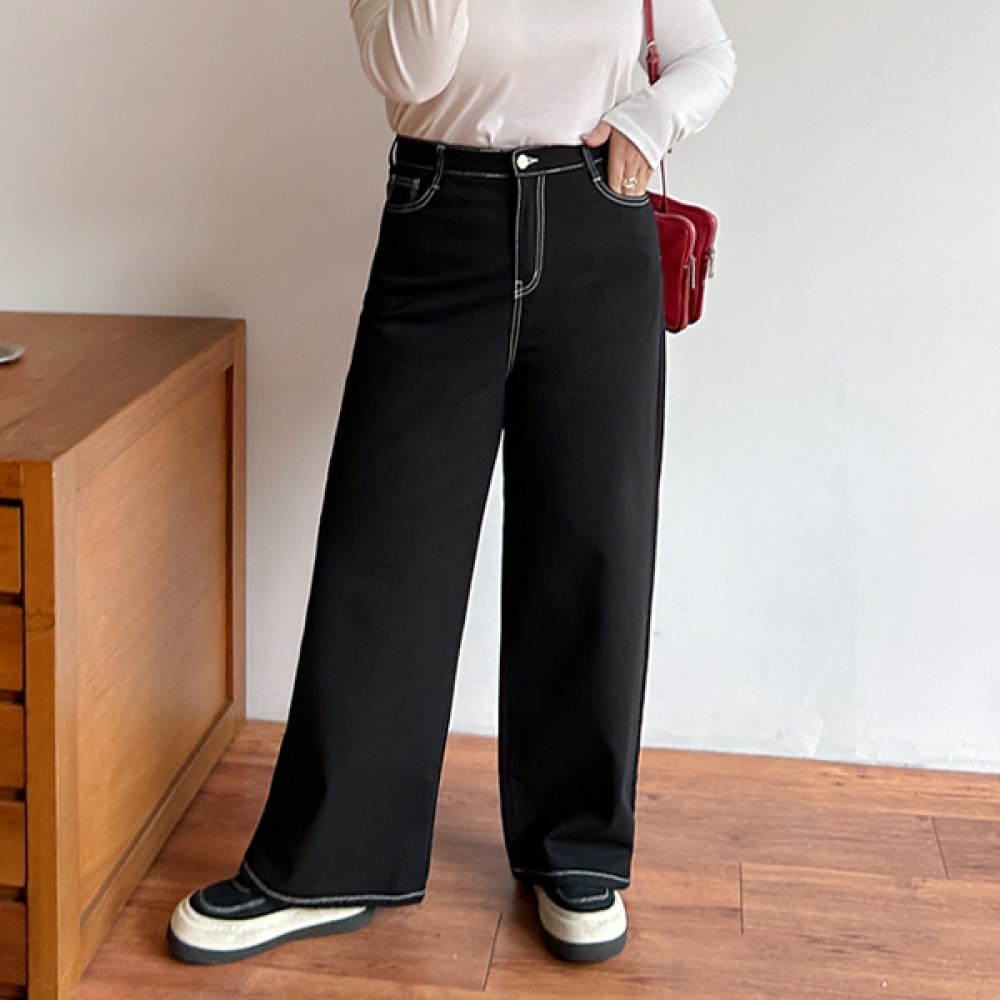 (JSTYLEのイーブレット) イーブレットメンデソンステッチワイドコットンパンツ JSTYLE