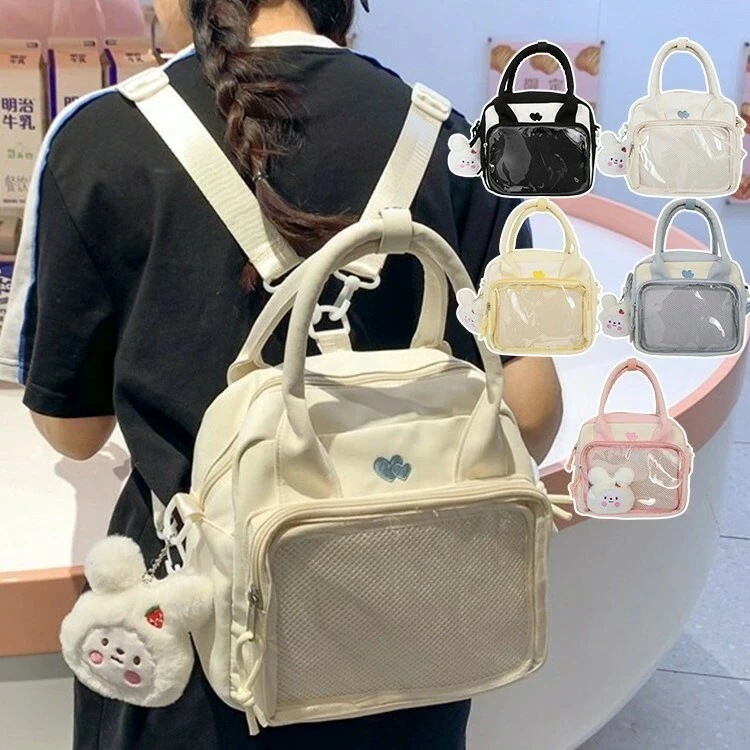 300円FFクーポン配布中痛バッグ 痛バ 3way ショルダーバッグ 痛ショルダー ハンドバッグ リュックサック 透明窓 ビニールバッグ 小さい 小さめ かわいい 女の子 缶バッチ