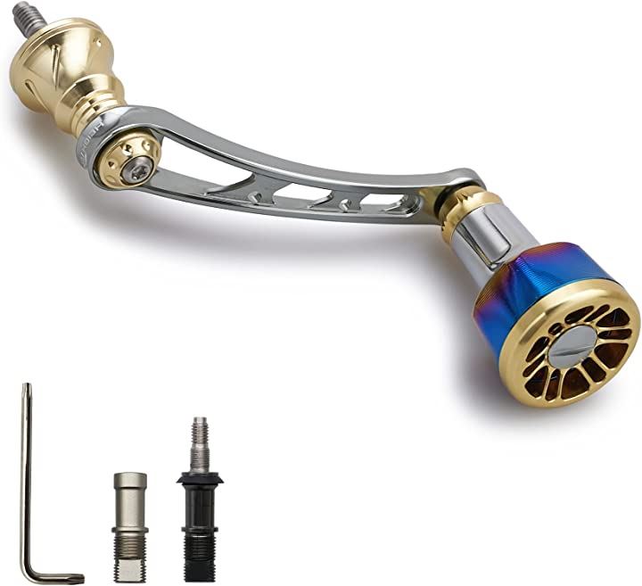 56mm リール ハンドル シマノ SHIMANO ダイワ DAIWA 通用 スピニングリール Arch Engine ゴールド＆ガンメタル(ゴールド(ノブ)＆ガンメタル(ハンドル))