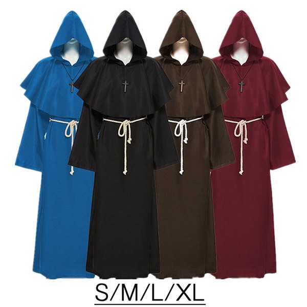 ハロウィン 衣装 死神 舞台 ステージ衣装 コスチューム 被り ワンピース フードあり 修道士 牧師 悪魔 仮装 大人用 メンズ コスプレ衣装 魔法使い マント コスチューム 文化祭 学園祭 悪魔 大