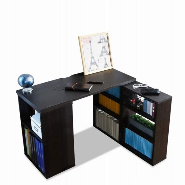 ユニットデスク 本棚付き机 SGT-0124-DB ダークブラウン