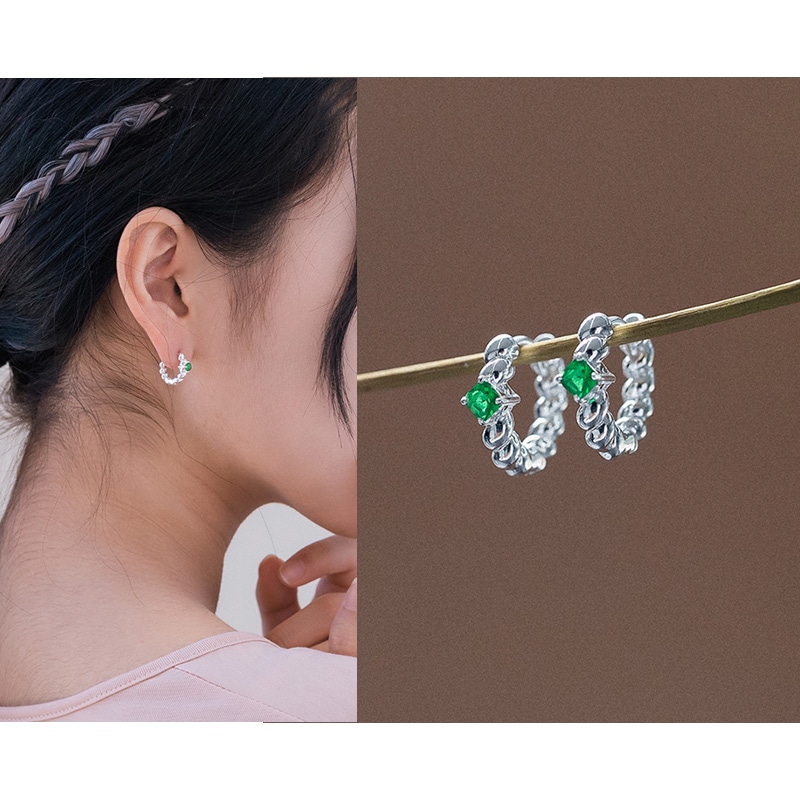 [925silver] BTS ジミン ヴィ シュガ着用 エクリ ワンタッチ シルバーピアス イヤリング(ペア)