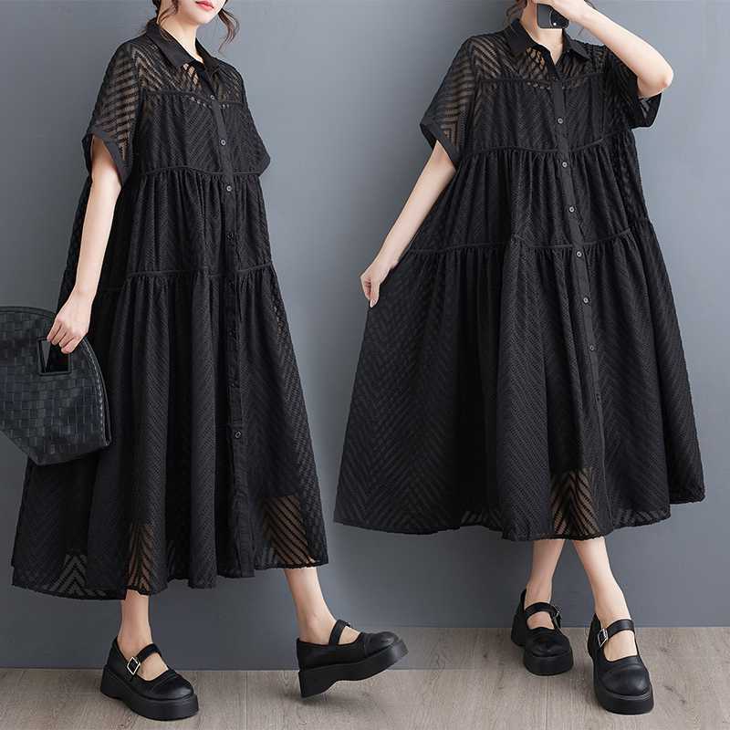 ドレス /夏/ゆったり/大きいサイズ/シャツ/ワンピース/レディース