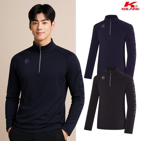 男性パワーストレッチ基本登山長袖ハーフジップTシャツKSC456UT0M 5,210円