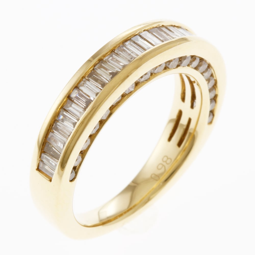 リング 指輪 8号 18金 K18イエローゴールド ダイヤモンド 中古 美品