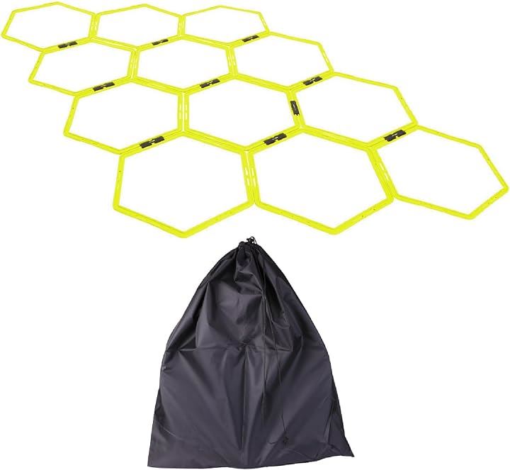 六角 アジリティトレーニング 俊敏性向上 ラダートレーニング ヘキサゴン 収納袋付き( ライムグリーン, リングの直径 : 50cm) 6,142円