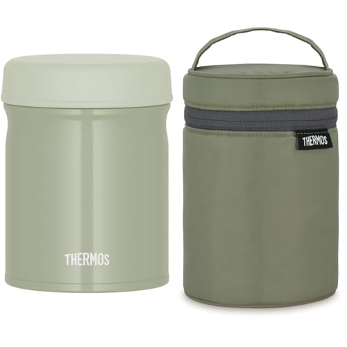 【セット買い】【食洗機対応モデル】 サーモス 真空断熱スープジャー 400ml カーキ 全パーツ食洗機OK 保温保冷 お手入れ簡単 口当たりがやさしい丸口設計 JEB-400 KKI + サーモス ス