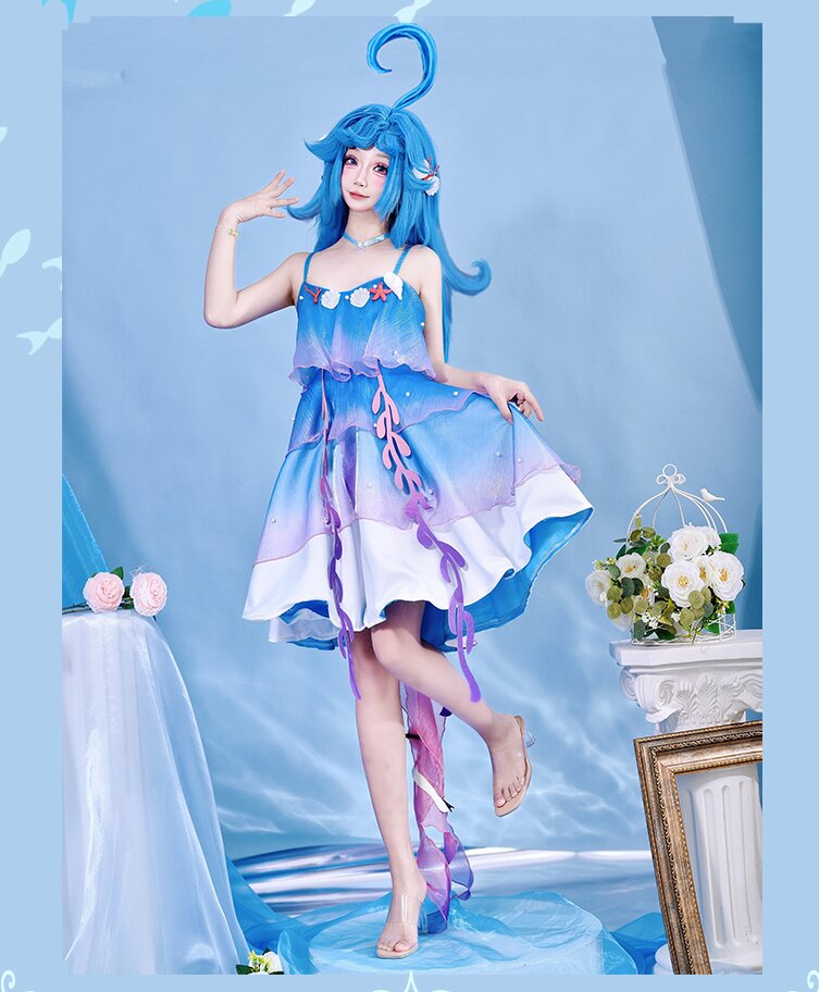 三点妄想 栄光の王 コスプレ マーメイド ドリア コス ゲーム アニメ コスチューム レディース スーツ ウィッグ