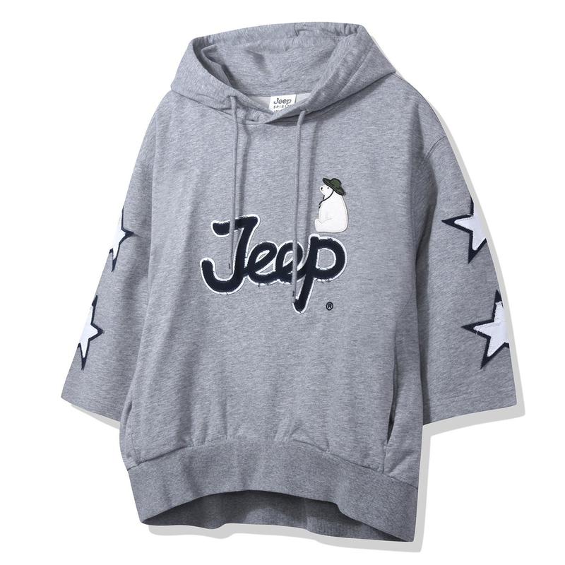 女性 S/S ヴィンテージ 7分丈 フード付きTシャツ JP2THF031MG ECJ