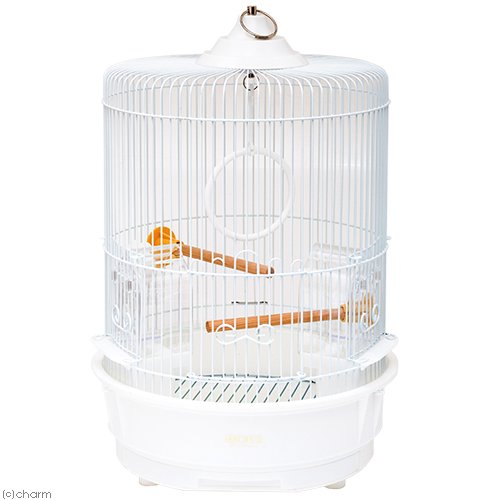 鳥かご　ＨＯＥＩ　Ｒ４４０Ｍ－Ｐ　ホワイト　（３３X３３X５１．５ｃｍ）　丸籠　セキセイ　小型インコ　フィンチ　ホワイト塗装　ＣＲＣ55―15―10―10―00
