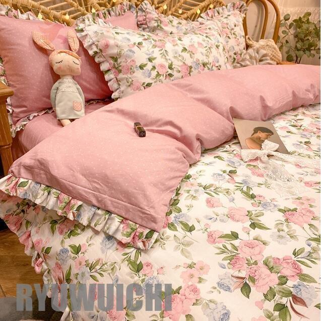 掛け布団カバーセット シングル セミダブル プレゼント 敷き布団カバー ボックスシーツ 枕カバー 花柄 3点セット 布団カバーセット 寝具カバー 四季通用 可愛い