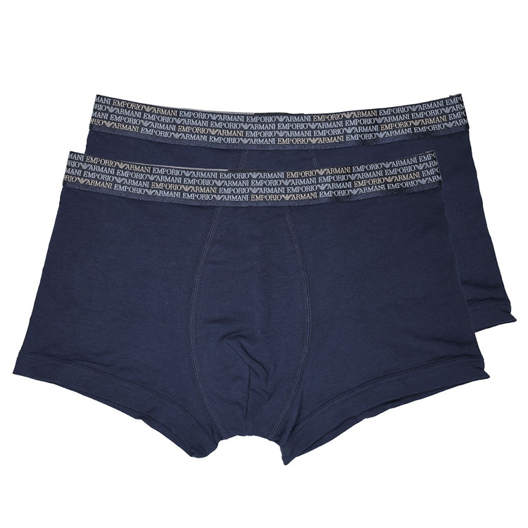 エンポリオアルマーニ：ALL OVER LOGO ELASTIC ボクサーパンツ 2PK (アルマーニ・ブルー)【EM000253-AF18544-MB143】