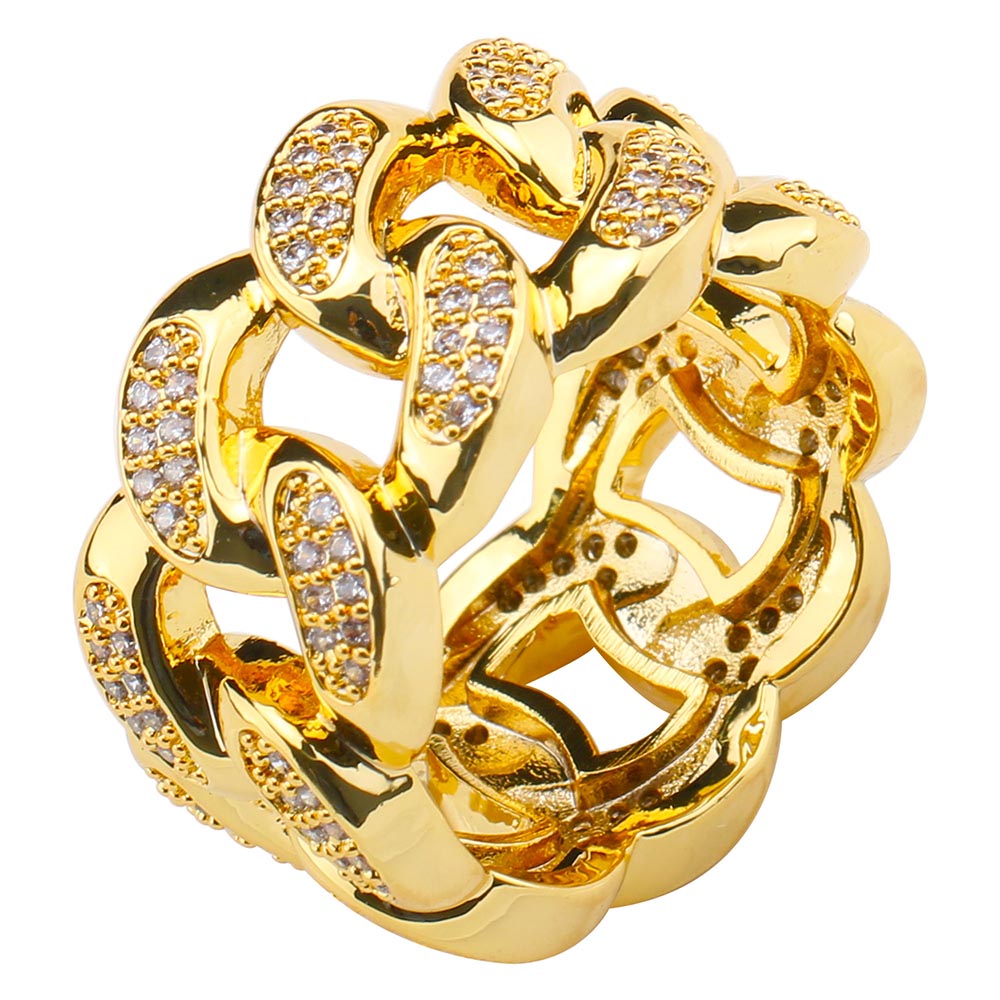 18K パヴェCZ喜平モチーフリング [r162]