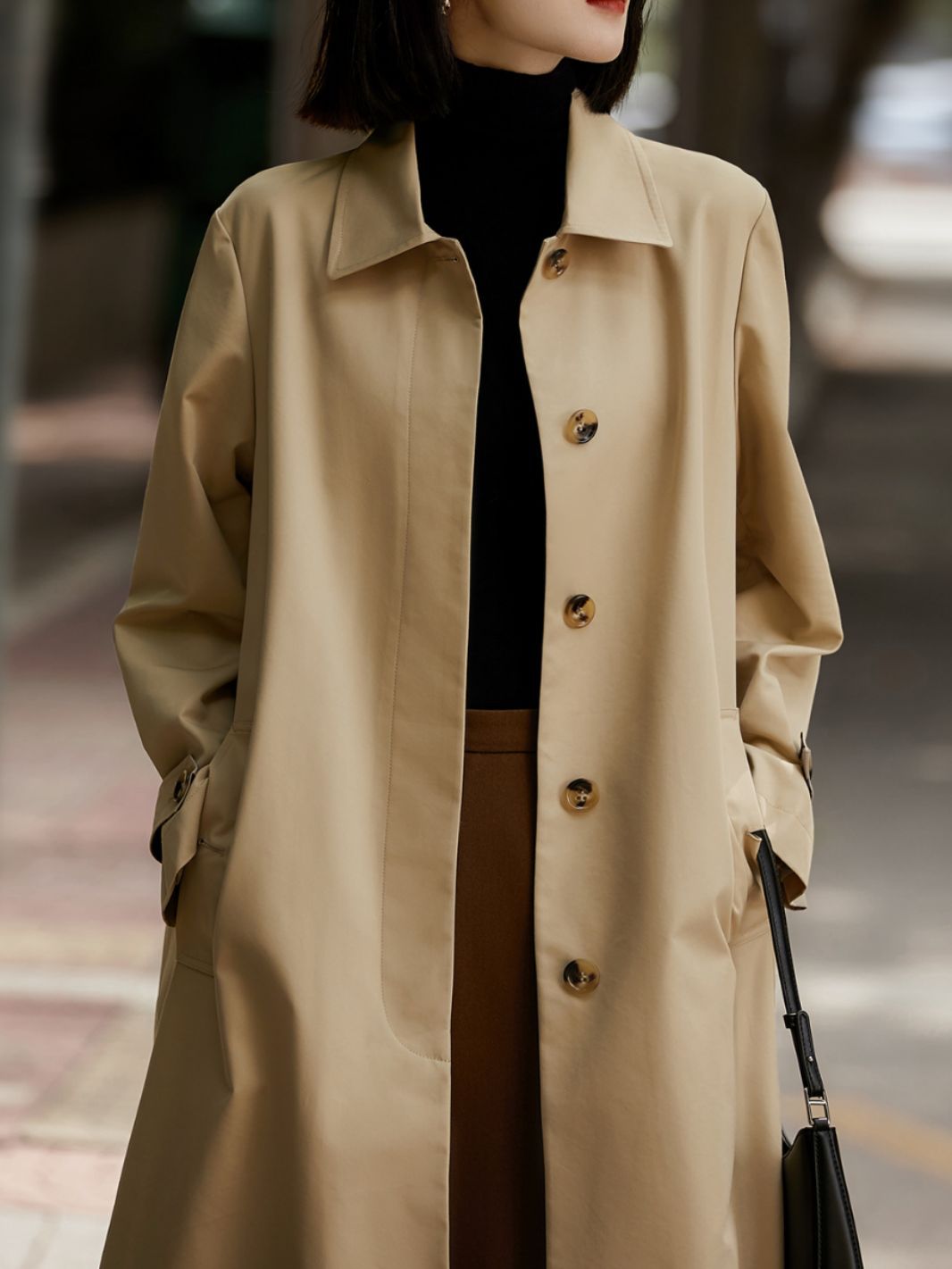 トレンチコート韓国ファッション ロング トレンチコート 百掛け 気質 カジュアル コート OL通勤 春秋 日系 ジャケット レディース トップス