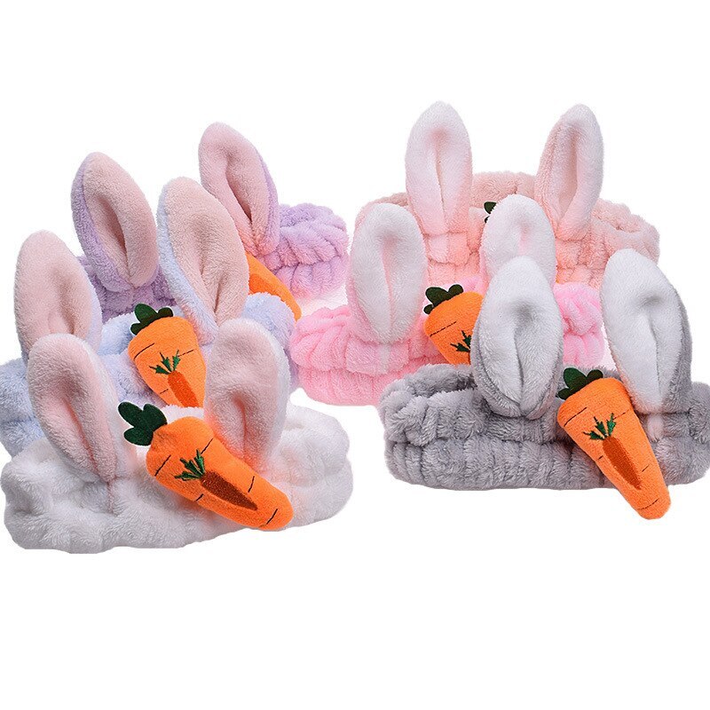 り新ウサギにんじんカシャ韓国版ぬいぐるみカシャかわいい美容ヘアバンドカシャヘッ
