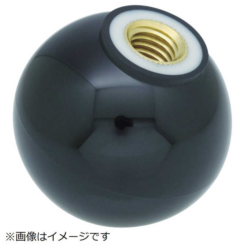 トラスコ中山　樹脂製握り玉 金具付黒 25XM6mm　TPC256BK (1箱20個)