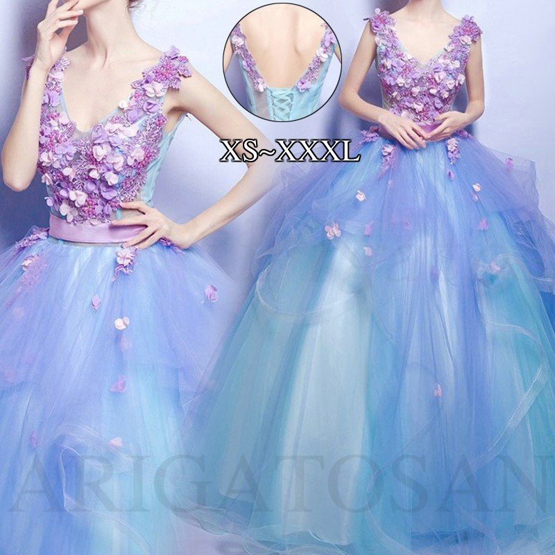 ロングドレスウェディングドレス パーティードレス マキシワンピース 結婚式 ドレス カラードレス フォーマル 発表会ドレス レディース 大人 Aライン